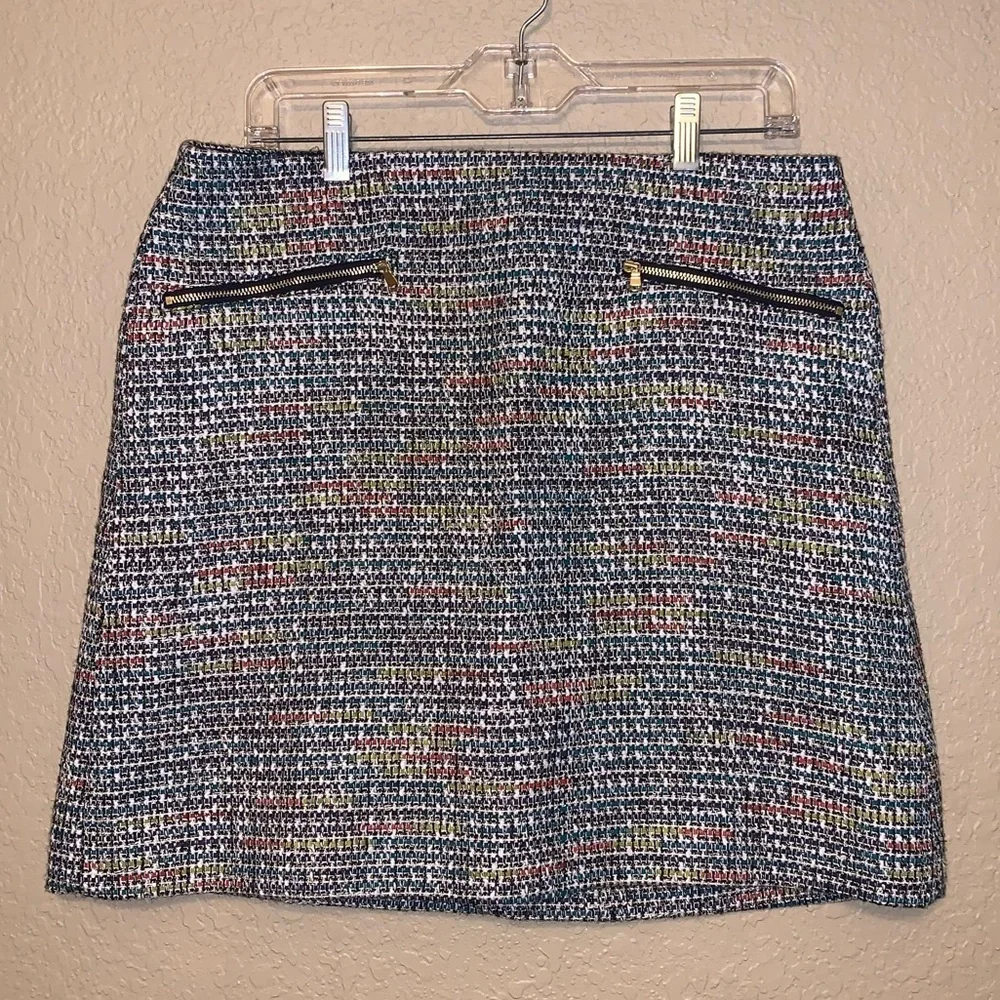 NWT Loft Petites tweed zippered mini skirt size 12 P